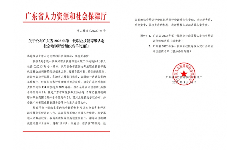 風向標成功獲評“廣東省職業(yè)技能等級認定社會培訓評價組織”資質(zhì)